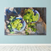 Toile Peinture de nature morte de raisin vert (Insitu (Plancher de Bois))