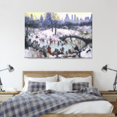 Toile Peinture de patinage vintage Central Park (Insitu(Chambre))