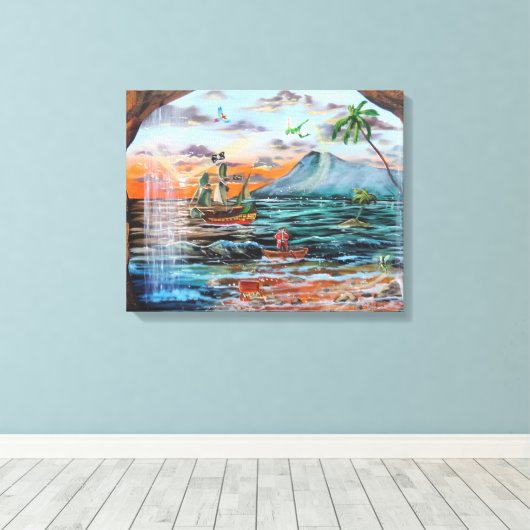Toile Peinture de Peter Pan Hook's Cove Tinker Bell (Insitu (Plancher de Bois))