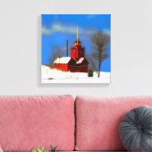 Toile Peinture de phare rouge - Art original (Insitu(Salon))