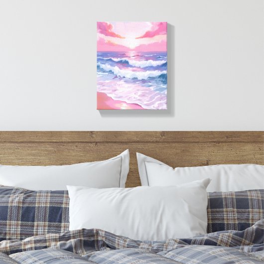 Toile Peinture de plage rose Ocean Shore (Insitu(Chambre))