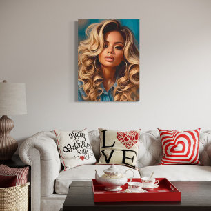 Toile Peinture de portrait afro-américaine