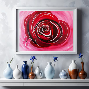 Toile Peinture de Rose Papillon par Alfred Fox