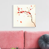 Toile Peinture de style oriental, fleur de prune au prin (Insitu(Salon))