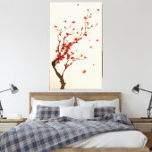 Toile Peinture de style oriental, fleur de prune au prin (Insitu(Chambre))