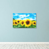 Toile Peinture de tournesols (Insitu (Plancher de Bois))