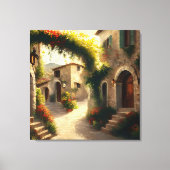 Toile Peinture de village italien Imprimer, Mur Art Ital (Recto)