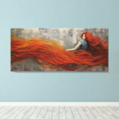 Toile Peinture des cheveux dans les vagues (Insitu (Plancher de Bois))