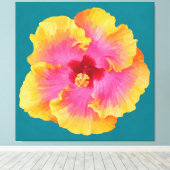 Toile Peinture d'hibiscus (Insitu (Plancher de Bois))