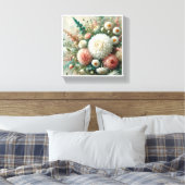 TOILE PEINTURE D'HUILE ORIGINALE FLEURS VERTES ABSTRAITE (Insitu(Chambre))