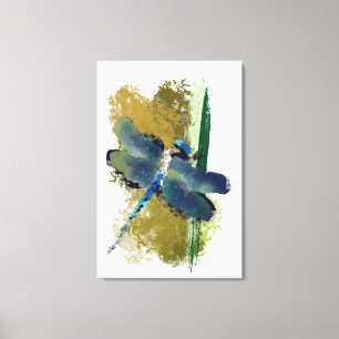 Toile peinture d'insecte "dragonfly occupée"