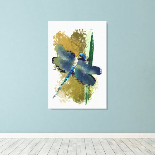 Toile peinture d'insecte "dragonfly occupée" (Insitu (Plancher de Bois))