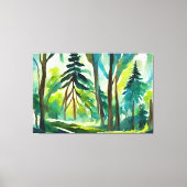 Toile Peinture d'interprétation de forêt (Recto)