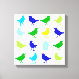 Toile Peinture d'oiseaux colorés par Chariklia Zarris