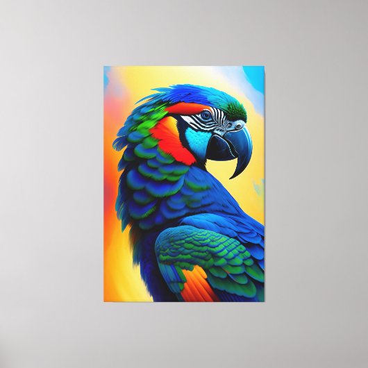 Toile Peinture d'oiseaux de perroquets Macaw coloré Impr (Recto)