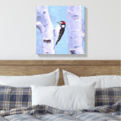 Toile Peinture Downy Woodpecker - Art original pour oise (Insitu(Chambre))