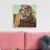 Toile Peinture d'un petit tigre dormant (Insitu(Salon))