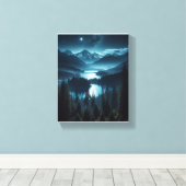 Toile Peinture d'une forêt au clair de lune (Insitu (Plancher de Bois))