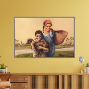 Toile Peinture égyptienne de campagne vintage