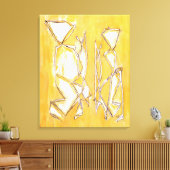 Toile Peinture en couple d'art Abstrait jaune par MC Bel (Insitu(Salon))