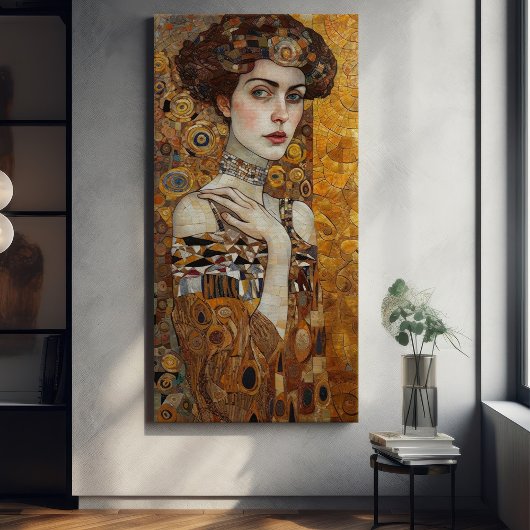 Toile Peinture en mosaïque d'or Klimt Adele Bloch-Bauer