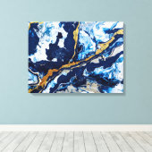 Toile Peinture en or et bleu acrylique Art Abstrait Abst (Insitu (Plancher de Bois))