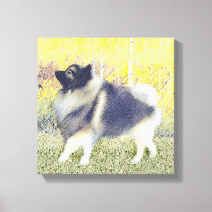 Toile Peinture en teint de Keeshond - jolie art original