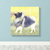 Toile Peinture en teint de Keeshond - jolie art original (Insitu (Plancher de Bois))