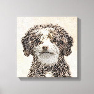 Toile Peinture espagnole de chien d'eau - jolie art orig