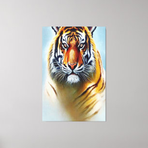 Toile Peinture faciale de tigre - Artwork de faune frapp