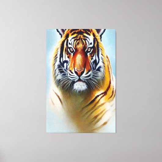 Toile Peinture faciale de tigre - Artwork de faune frapp (Recto)