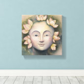 Toile Peinture faciale féminine aquarelle (Insitu (Plancher de Bois))