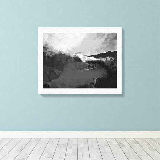 Toile Peinture fictive en noir et blanc (Insitu (Plancher de Bois))