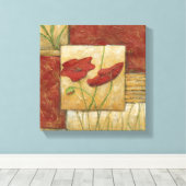 Toile Peinture florale avec traits de pinceau visibles (Insitu (Plancher de Bois))