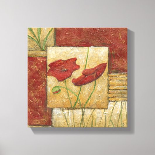 Toile Peinture florale avec traits de pinceau visibles (Recto)