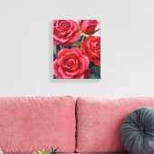 Toile Peinture florale de roses rouges (Insitu(Salon))