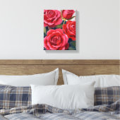 Toile Peinture florale de roses rouges (Insitu(Chambre))