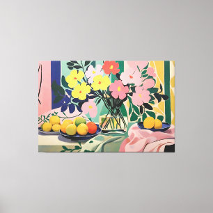 Toile Peinture florale dynamique inspirée de Matisse