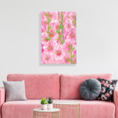 Toile Peinture florale rose Hollyhock Malve Malva (Insitu(Salon))
