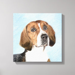 Toile Peinture Foxhound en anglais - Joli art original c