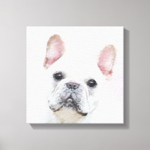 Toile Peinture française de Bulldog (Crème/Blanc) - Ar