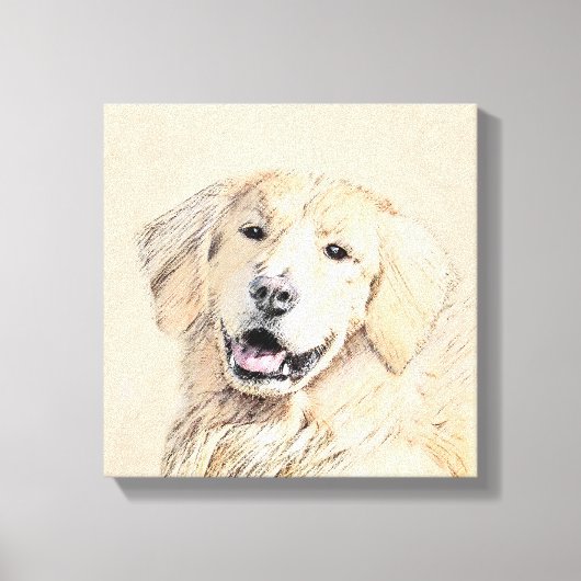 Toile Peinture Golden Retriever - Joli art original chie (Recto)
