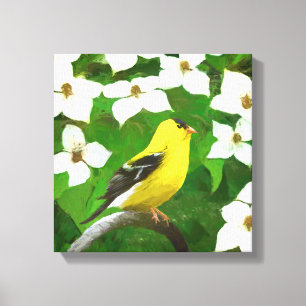 Toile Peinture Goldfinch - Cute Original Chien Art