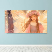 Toile Peinture Imaginaire Fée Rose Cute (Insitu (Plancher de Bois))