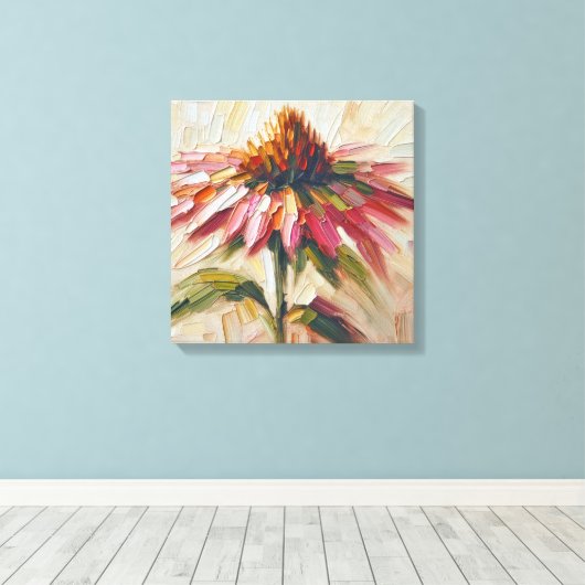 Toile Peinture Impasto Fleur de Cône (Insitu (Plancher de Bois))