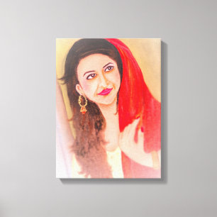 Toile Peinture indienne de Madame