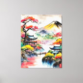 Toile Peinture japonaise à l'encre paysage (Recto)