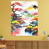 Toile Peinture japonaise à l'encre paysage (Insitu(Salon))