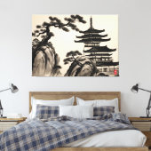 Toile Peinture japonaise à l'encre paysage (Insitu(Chambre))
