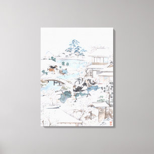 Toile Peinture japonaise des 47 samouraïs de combat de